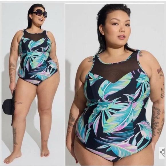 Torrid Tropical One Piece Swimsuit - Picture 1 of 6